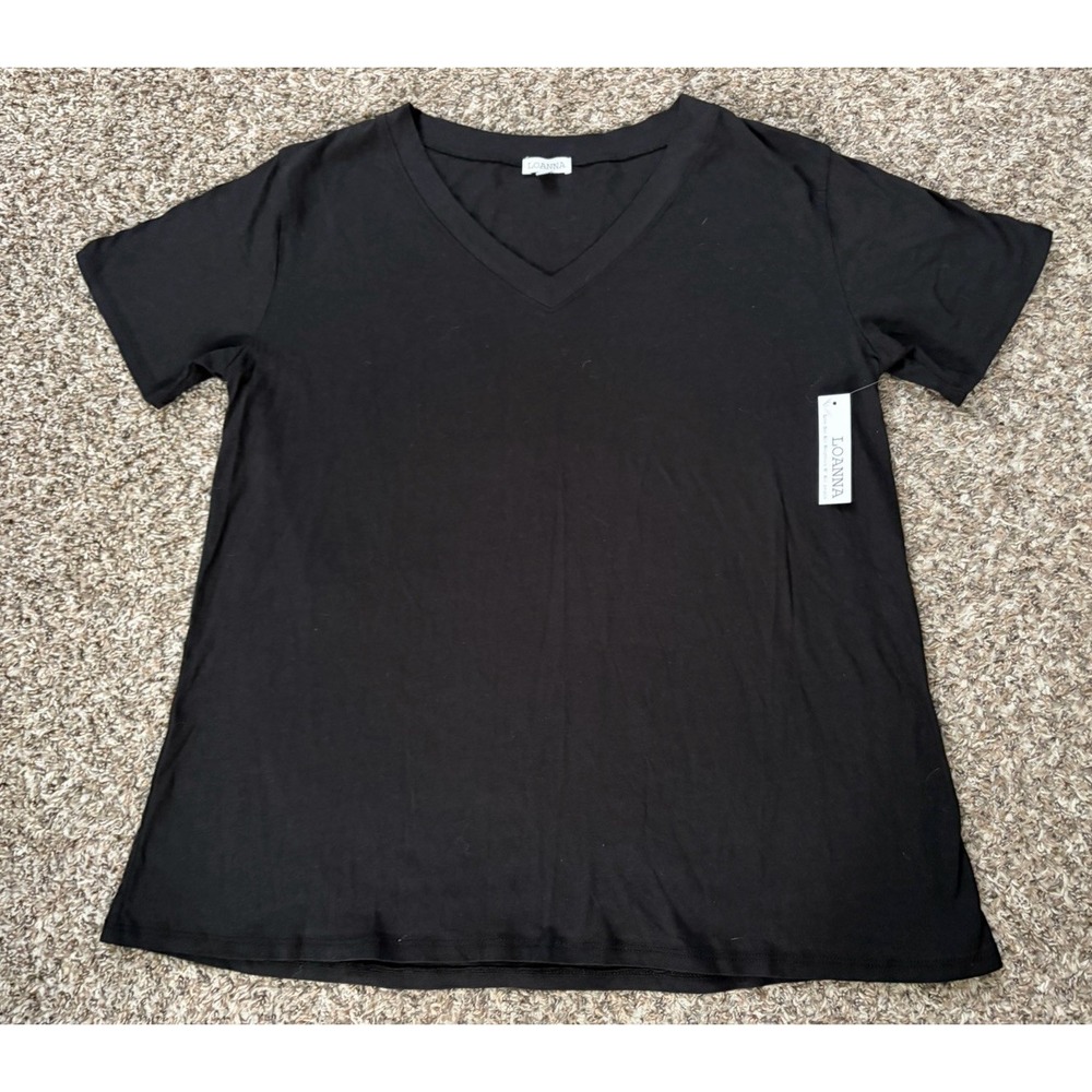 Loanna Size 2X Short Sleeve V-Neck Tee Shirt Top Knit T-shirt Womens NEW NWT